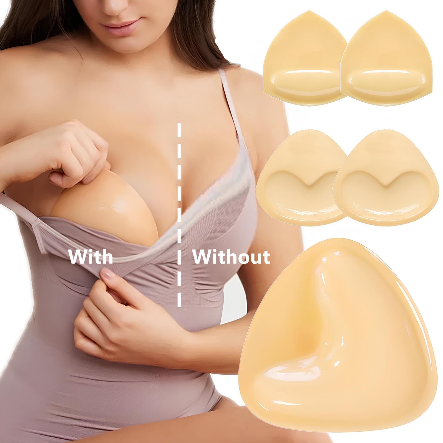 Double-Sided Adhesive Push-Up Bra Inserts – Invisible Lift Pads for Swimsuit, Bikini & Everyday Confidence 👙✨